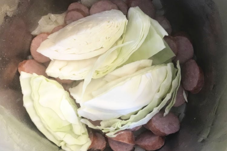 kielbasa and cabbage in instant pot pressure cooker