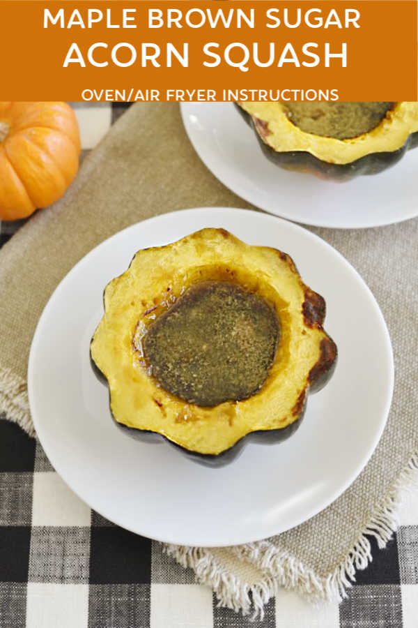 baked acorn squash with maple syrup and brown sugar filling