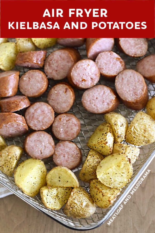 close up of smoked sausage and potatoes