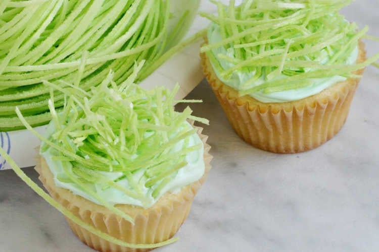 cupcakes with edible Easter grass on top