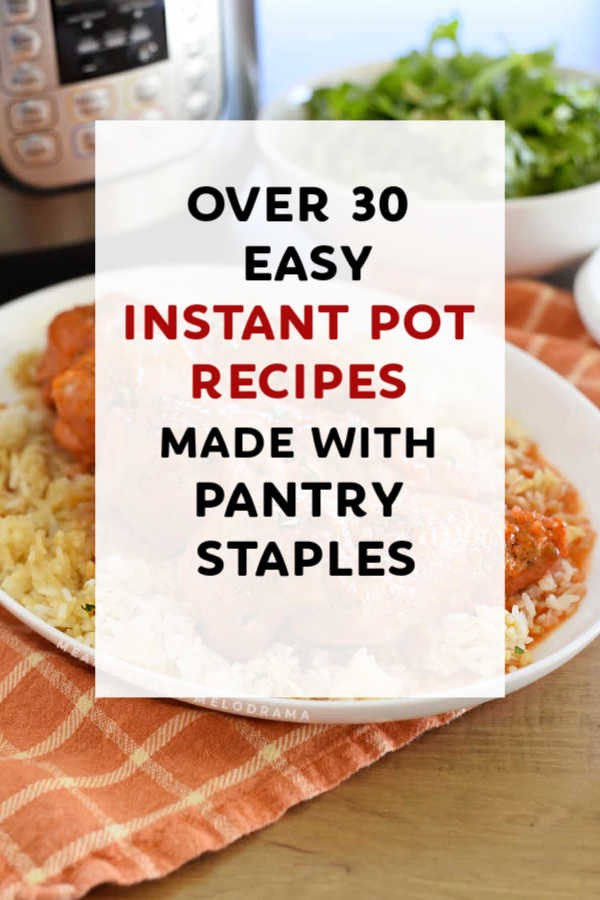 pinterest image of instant pot pantry recipes