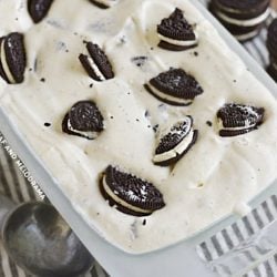 oreo ice cream in loaf pan
