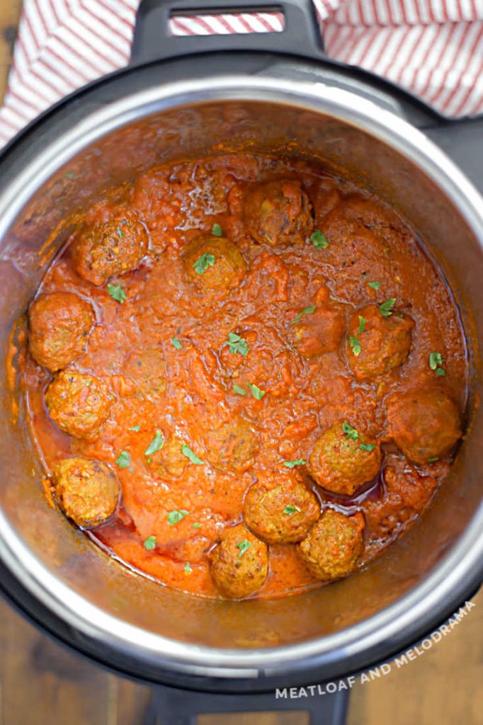 meatballs in spaghetti sauce inside instant pot