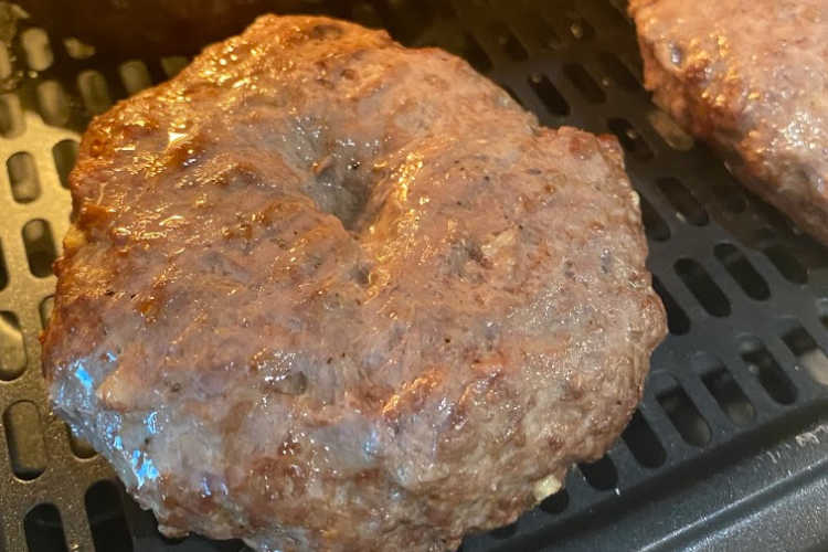 flip burgers over halfway through air frying