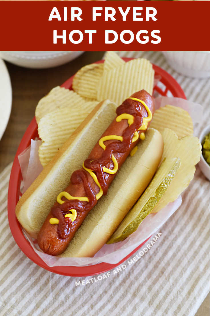 You can make perfect Air Fryer Hot Dogs for a quick and easy dinner or lunch in less than 10 minutes with this easy recipe. via @meamel