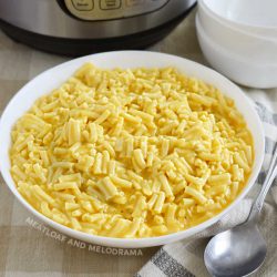 bowl of kraft mac and cheese in front of instant pot