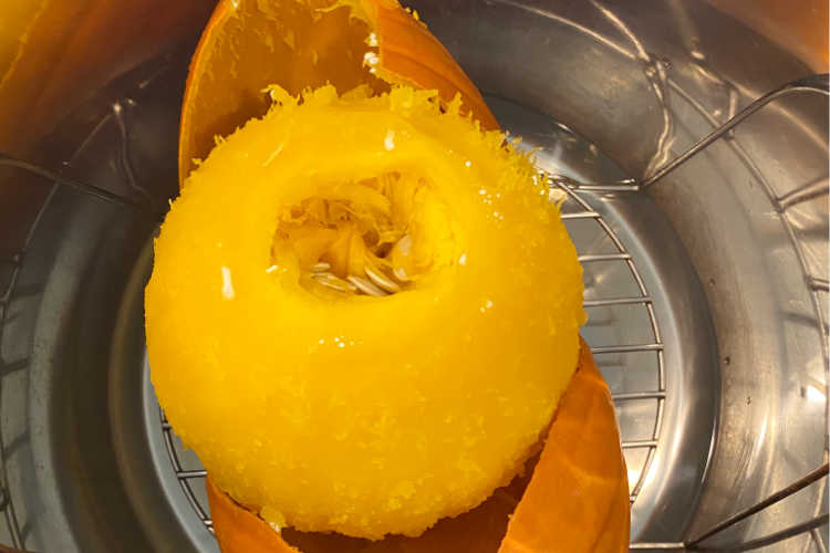 cooked pumpkin with skin off in the instant pot