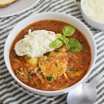 bowl of instant pot lasagna soup