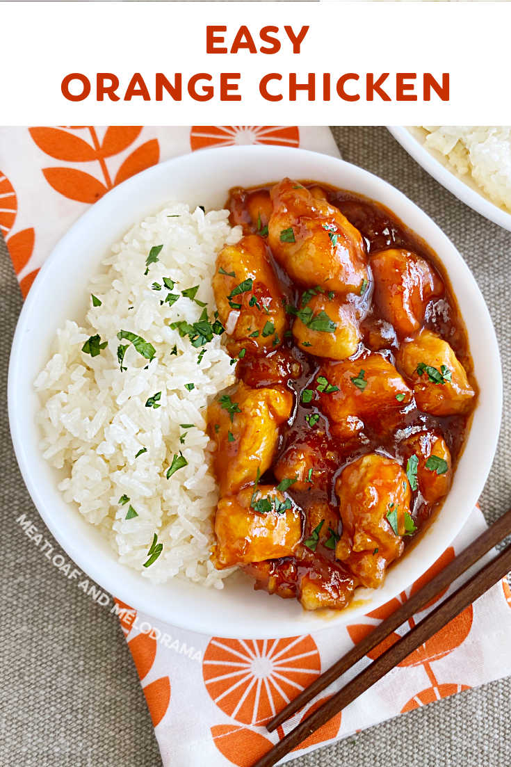 This Easy Orange Chicken Recipe with orange marmalade and BBQ sauce is simple, delicious and tastes better than takeout. A quick dinner ready in 30 minutes! via @meamel