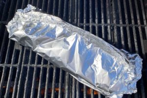 crab in foil pack on grill