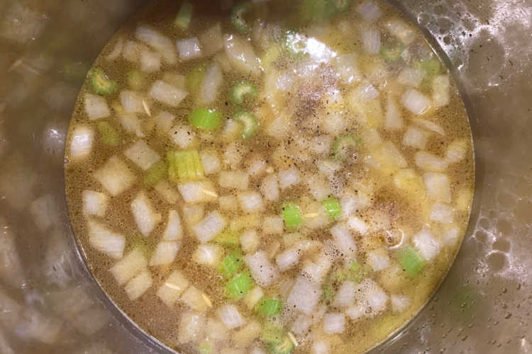 chicken broth with onions and celery in instant pot