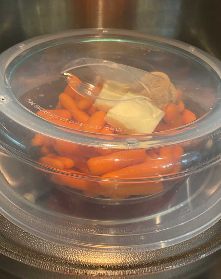 carrots in microwave under cover