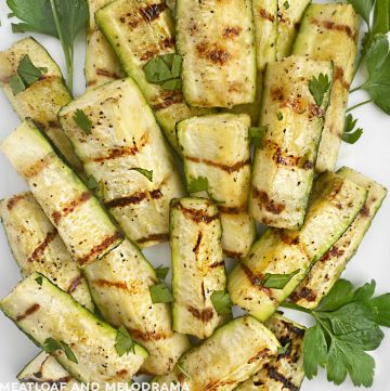 grilled zucchini with parsley