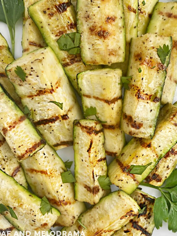 grilled zucchini with parsley