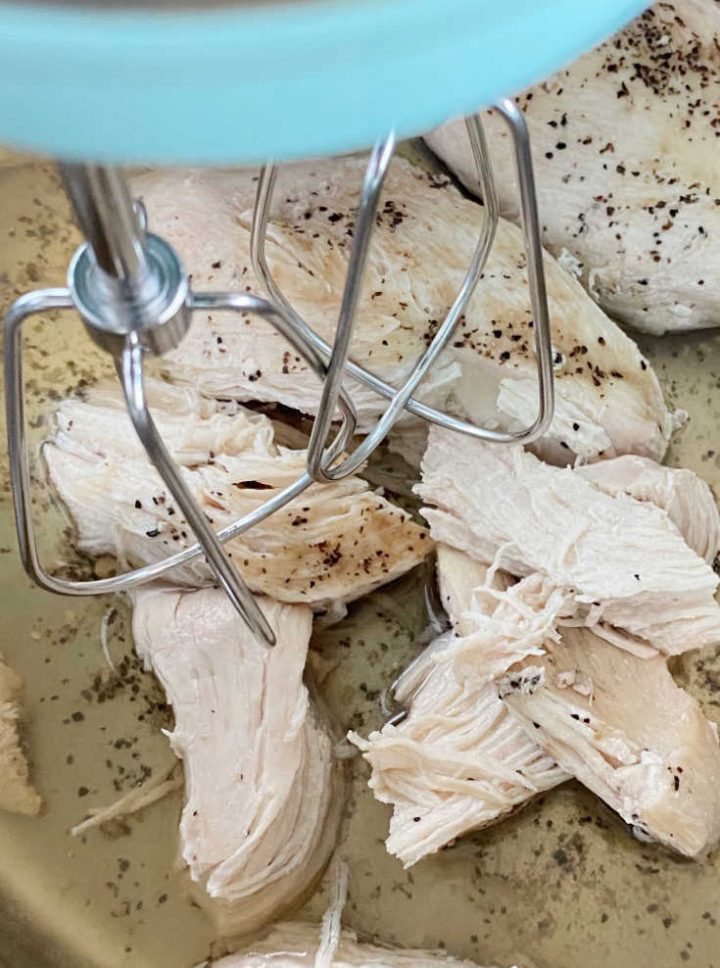shred chicken in instant pot with mixer