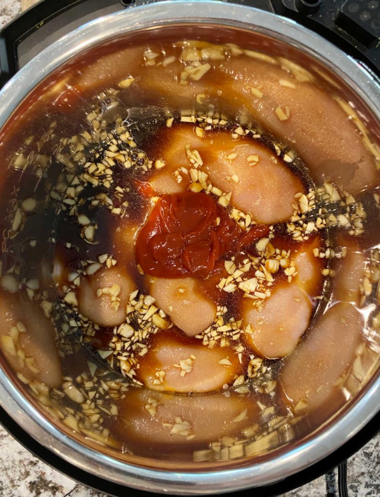 chicken breasts with honey garlic soy and ketchup in the instant pot