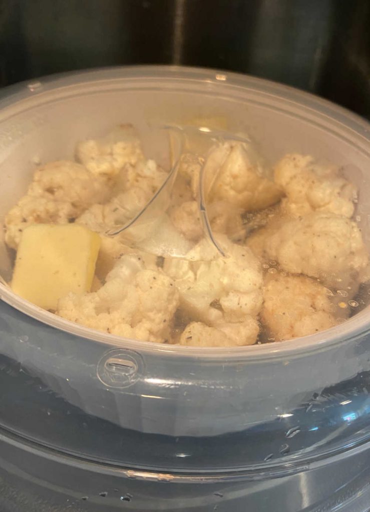 cauliflower florets in the microwave