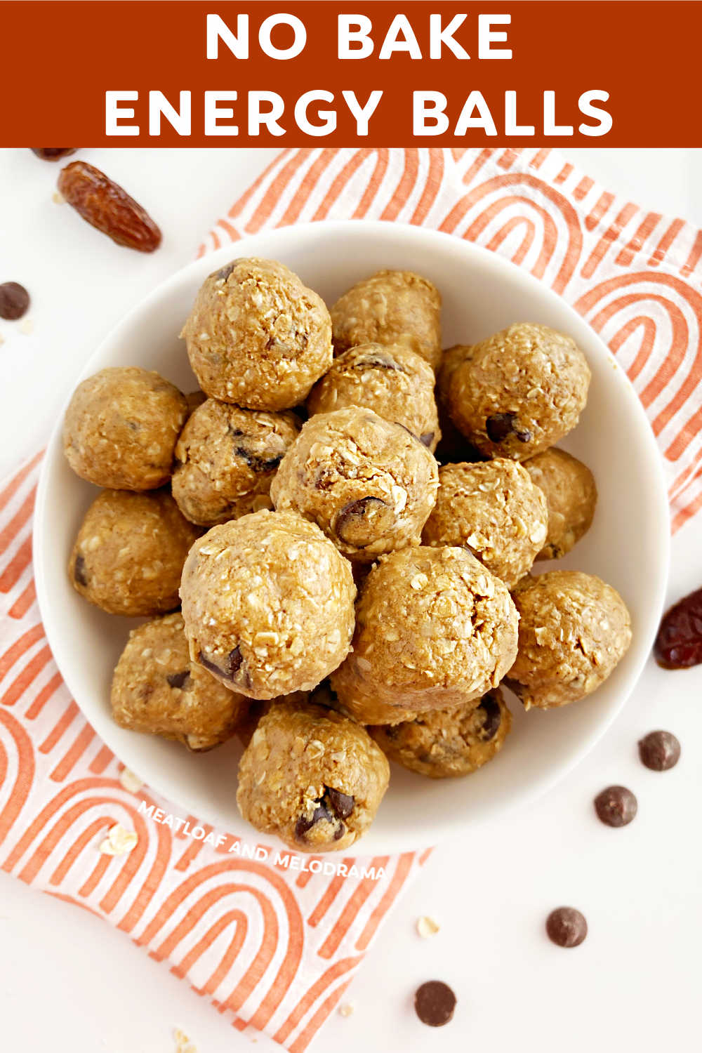 This easy No Bake Energy Balls Recipe with rolled oats, peanut butter and dates makes a delicious healthy treat to satisfy your sweet tooth. Energy bites are the perfect snack for after school or whenever you need a quick pick-me-up! via @meamel