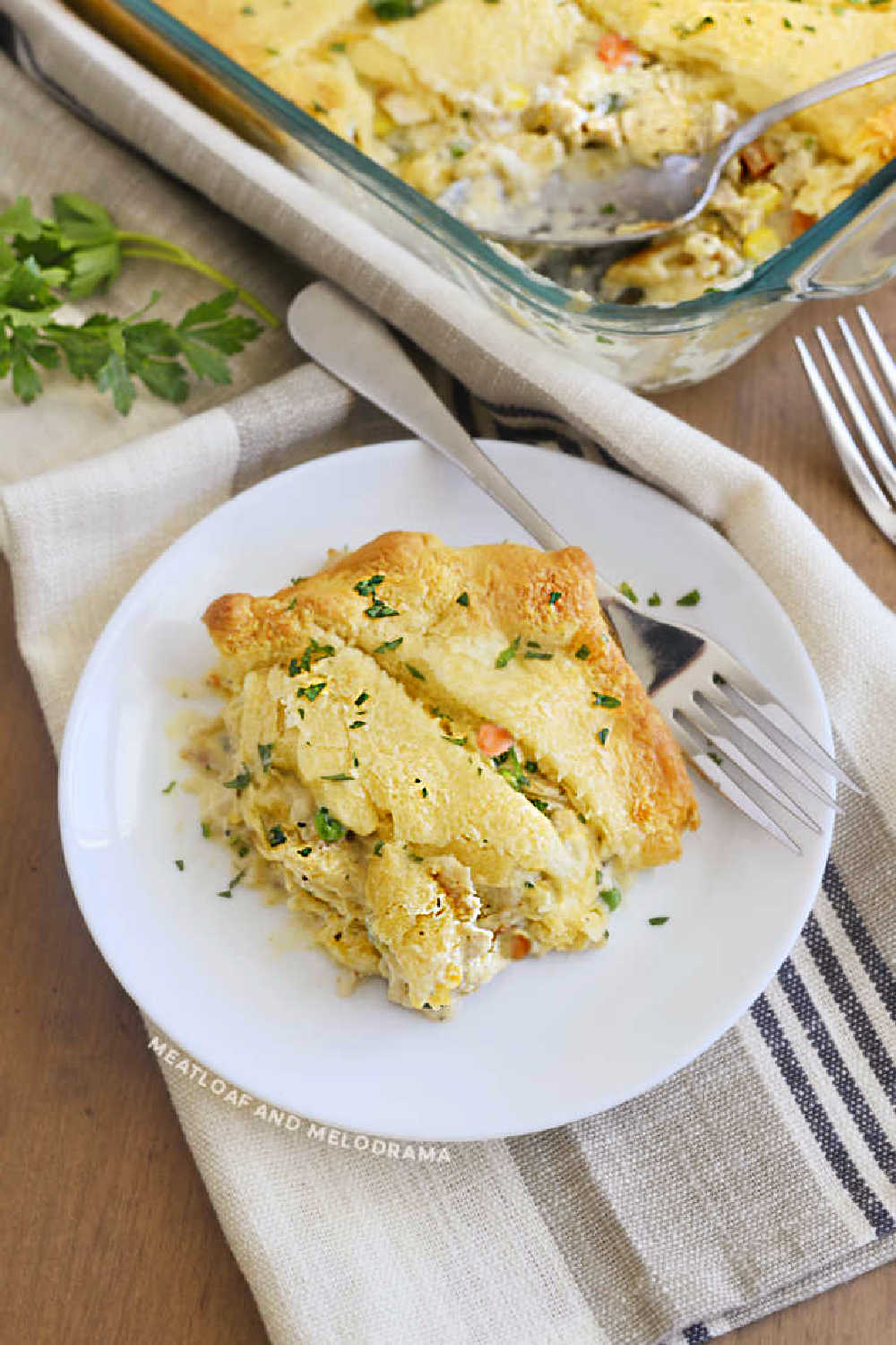 Easy Chicken Pot Pie Casserole Recipe with Crescent Rolls - Meatloaf