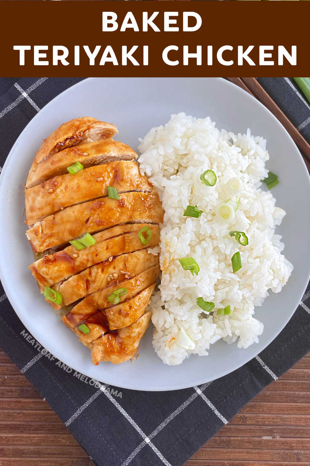 This Baked Teriyaki Chicken Recipe with homemade teriyaki sauce is made with  simple ingredients for an easy dinner the whole family will enjoy. This easy chicken dinner is a family favorite and perfect for busy weeknights! via @meamel