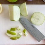 chop green apples for chicken salad