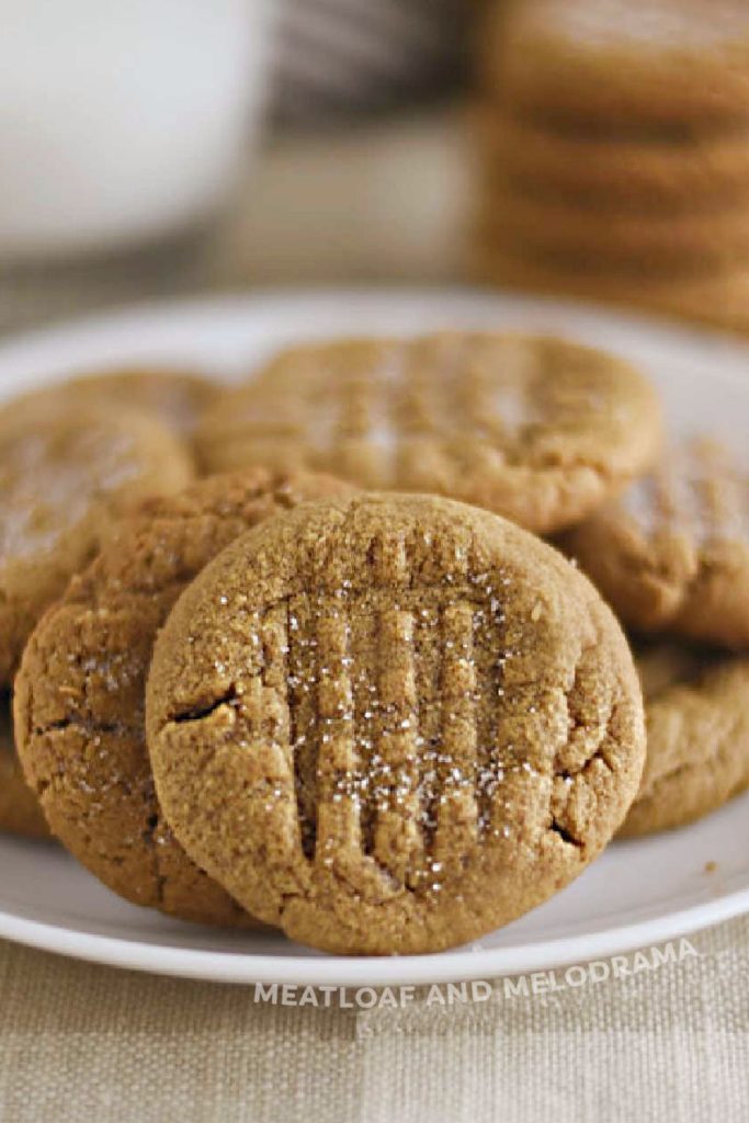 flourless peanut butter cookies on the table