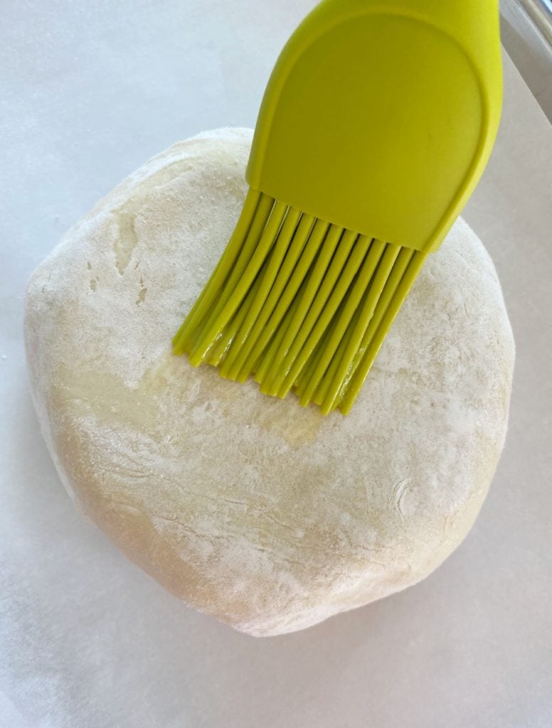 brush egg wash on puff pastry