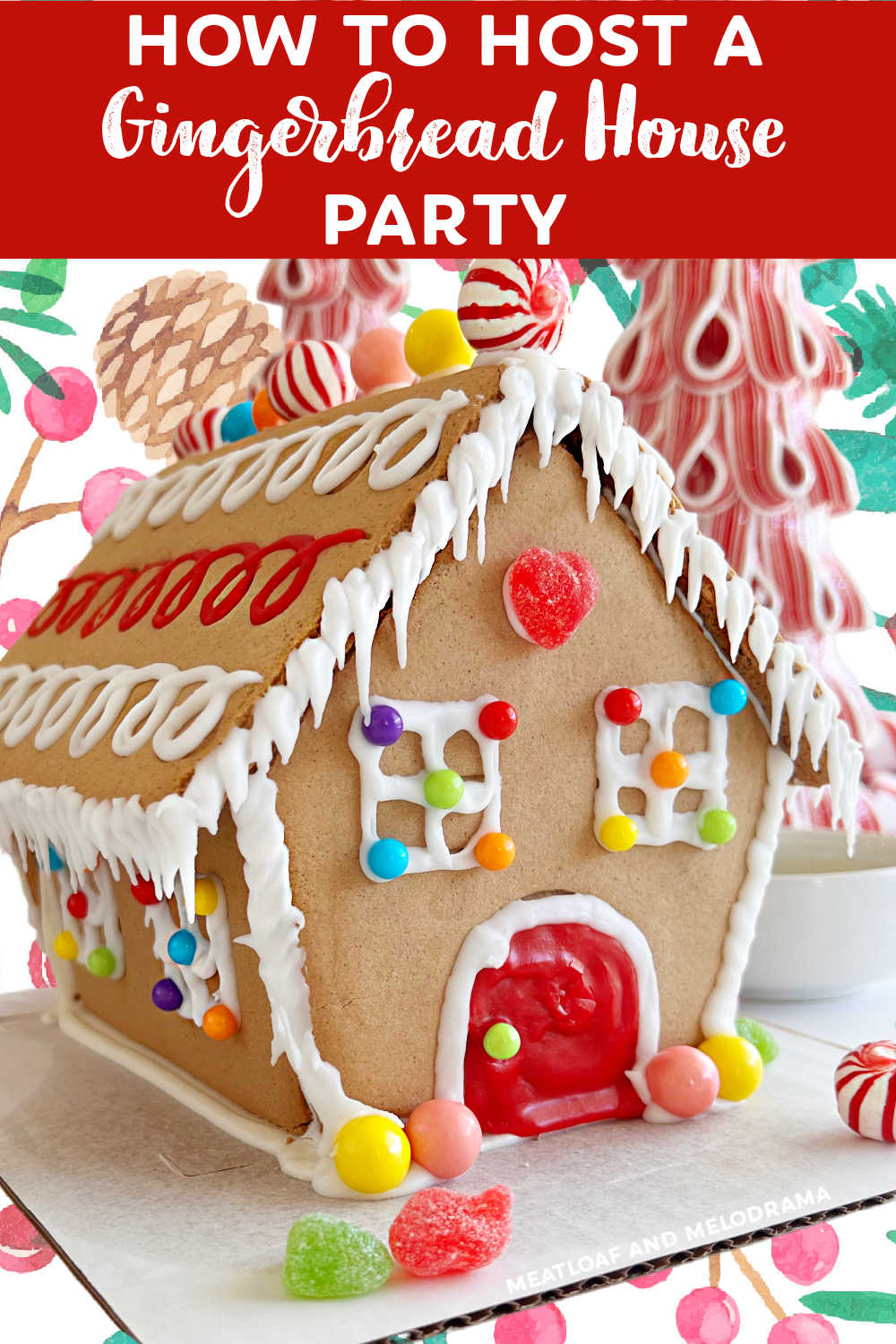 Learn how to host a gingerbread house party the easy way! Get tips for decorating, candy, invitations, food and the best gingerbread houses to buy. A gingerbread house decorating party is perfect for the holiday season! via @meamel