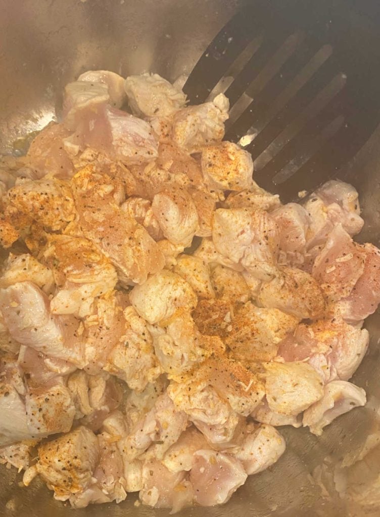 saute cut up chicken breasts in pressure cooker