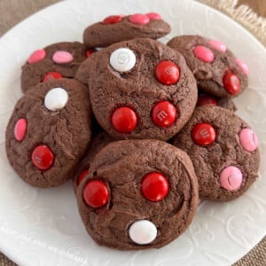 chocolate cake mix cookies with m and m candies