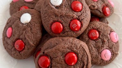 chocolate cake mix cookies with m and m candies
