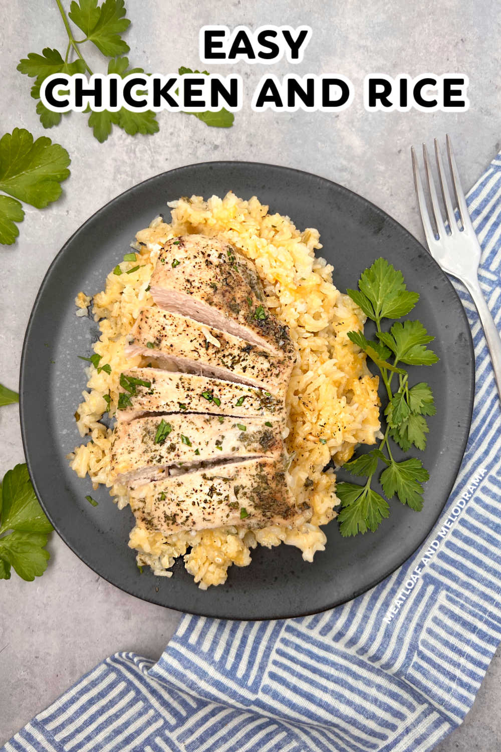 Grandma's Old Fashioned Chicken and Rice recipe is easy comfort food made with simple ingredients that the whole family will love. This easy chicken recipe is a family favorite perfect for busy weeknights, and even picky kids love it! via @meamel