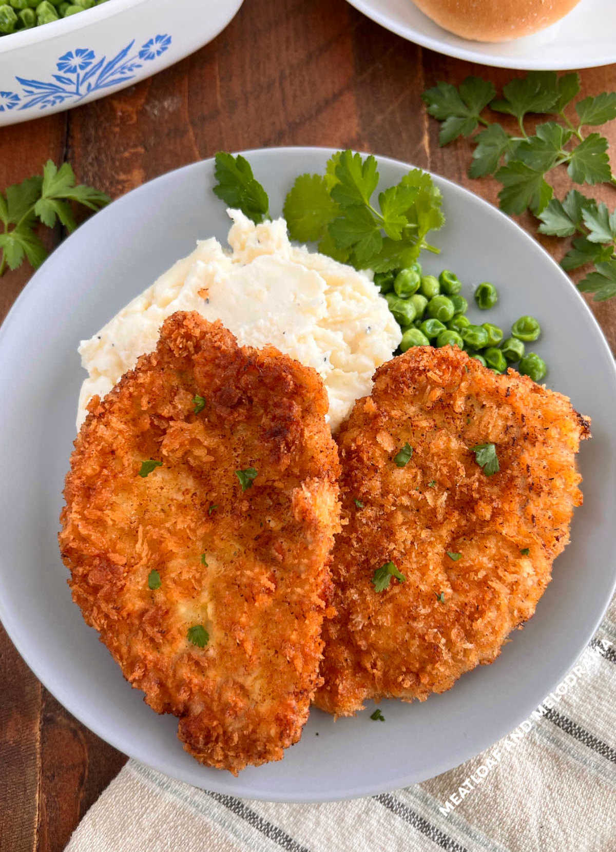 polish breaded pork chops (kotlet schabowy) on the table