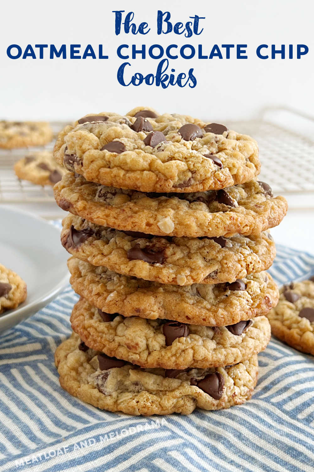 The Best Oatmeal Chocolate Chip Cookies recipe makes chewy cookies with rolled oats, chocolate chips, a hint of cinnamon and lots of love! These homemade oatmeal cookies are seriously the best! via @meamel