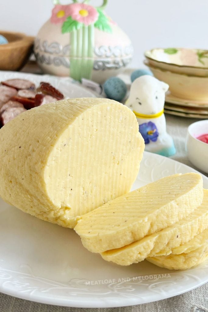 Slovak Easter cheese ( cirek or hrudka ) on the table