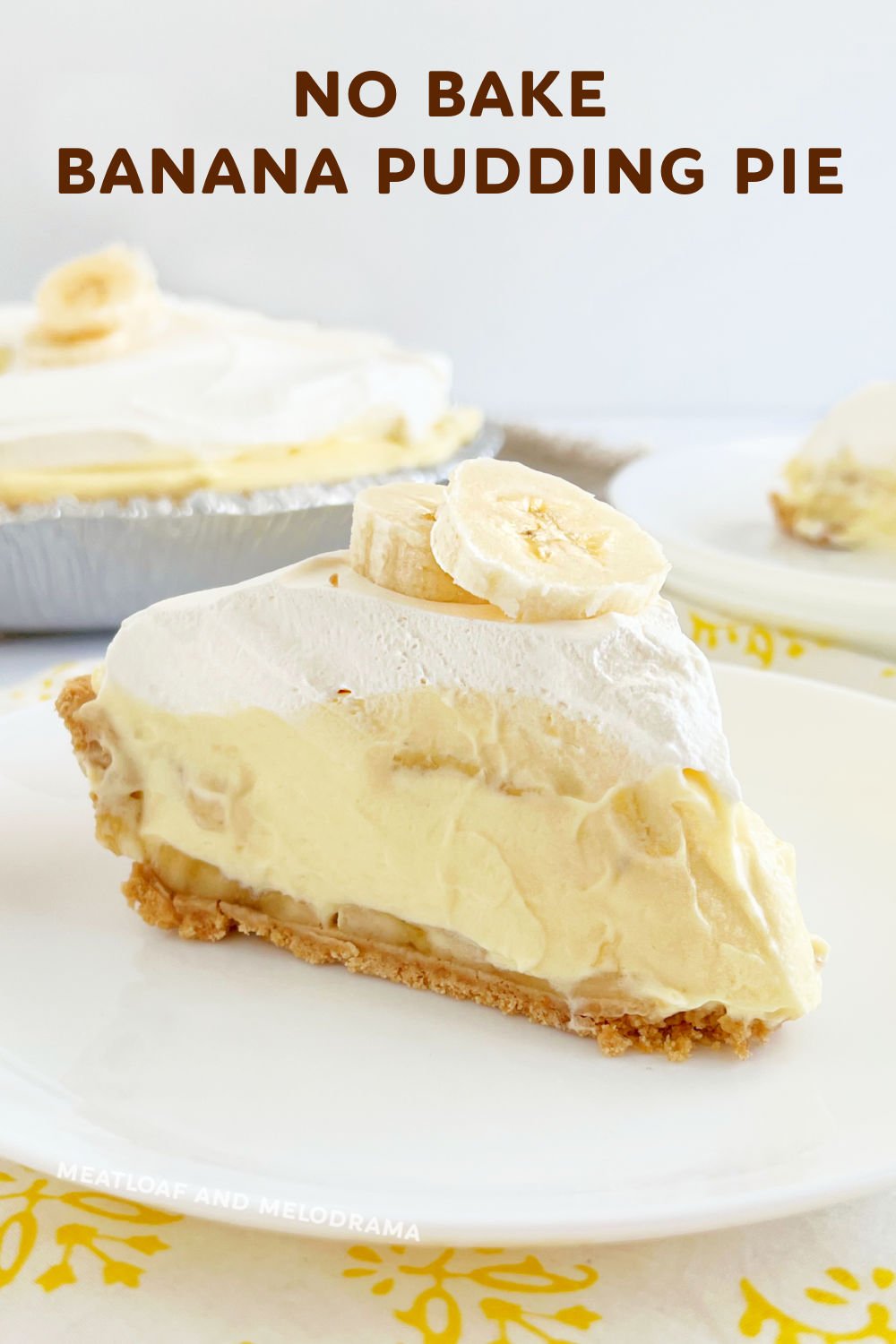This No Bake Banana Pudding Pie in a graham cracker crust is an easy no bake dessert perfect for summer, holidays and family gatherings. An easy recipe with simple ingredients that everyone loves! via @meamel