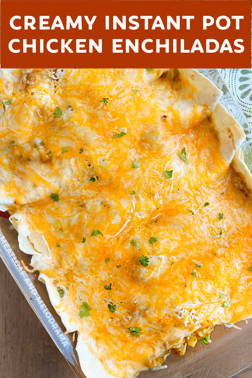 Instant Pot Chicken Enchiladas with cream cheese and salsa verde shredded chicken in homemade sauce is an easy chicken enchilada recipe everyone loves. This delicious dinner is a family favorite and a great recipe to make ahead of time. via @meamel