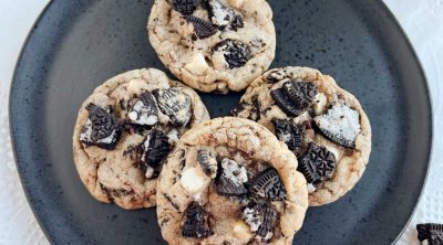 oreo chocolate chip cookies on a plate