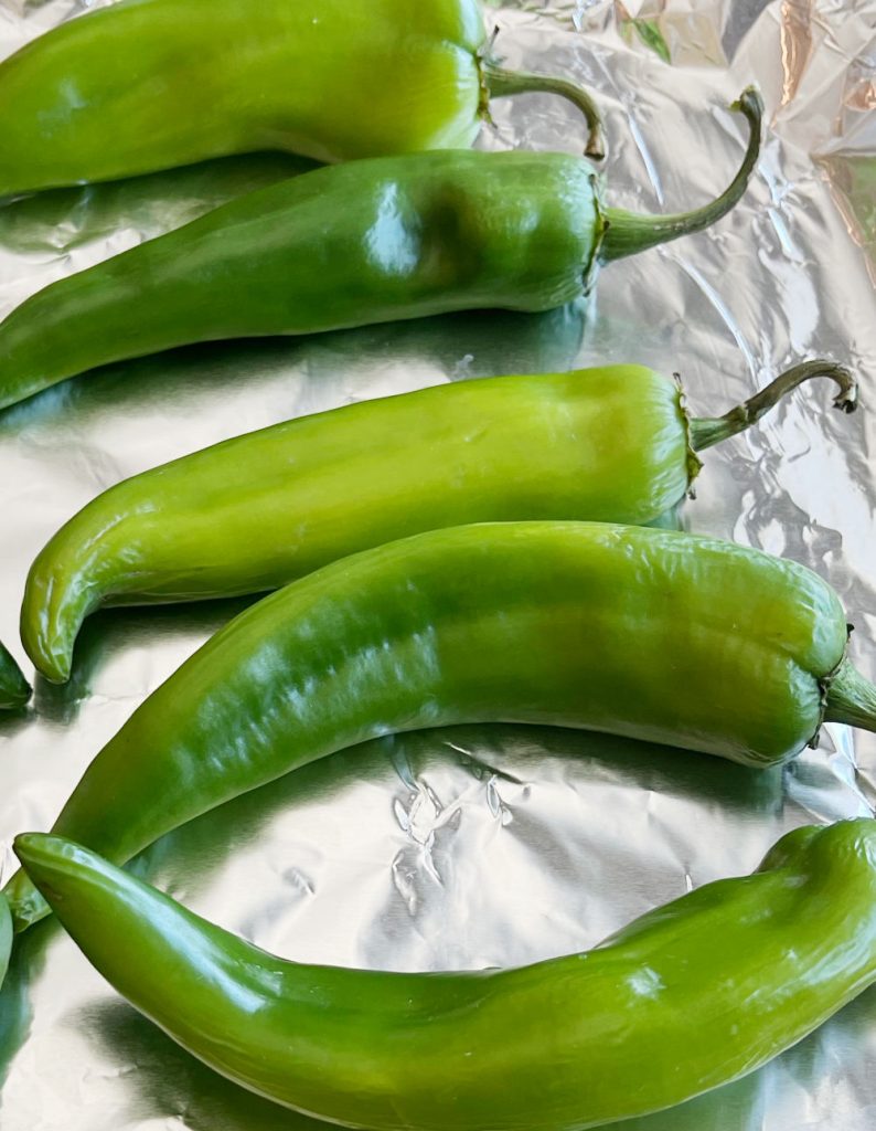fresh green chile peppers