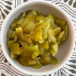 homemade diced roast Hatch chiles in a small bowl