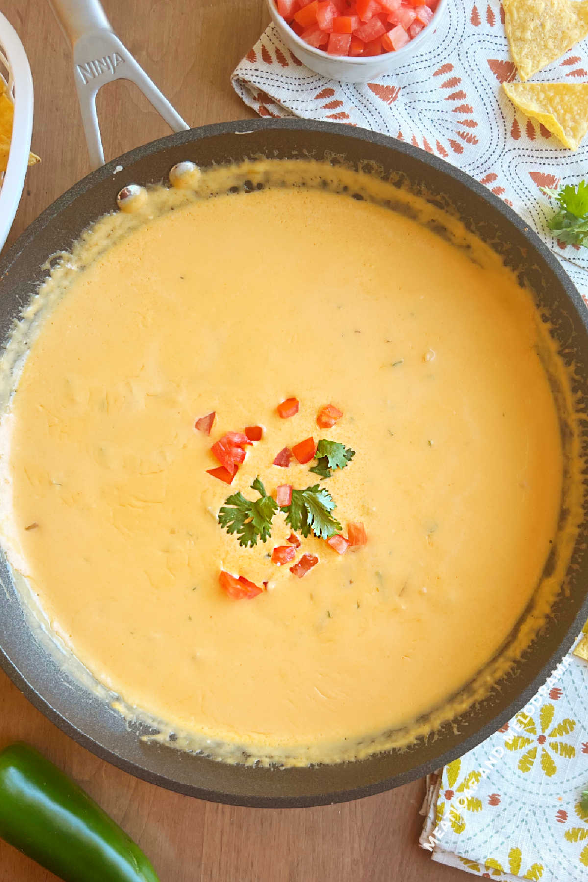 queso recipe without velveeta in a skillet