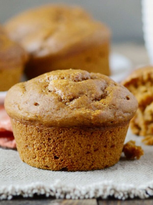 pumpkin muffins with applesauce on the table
