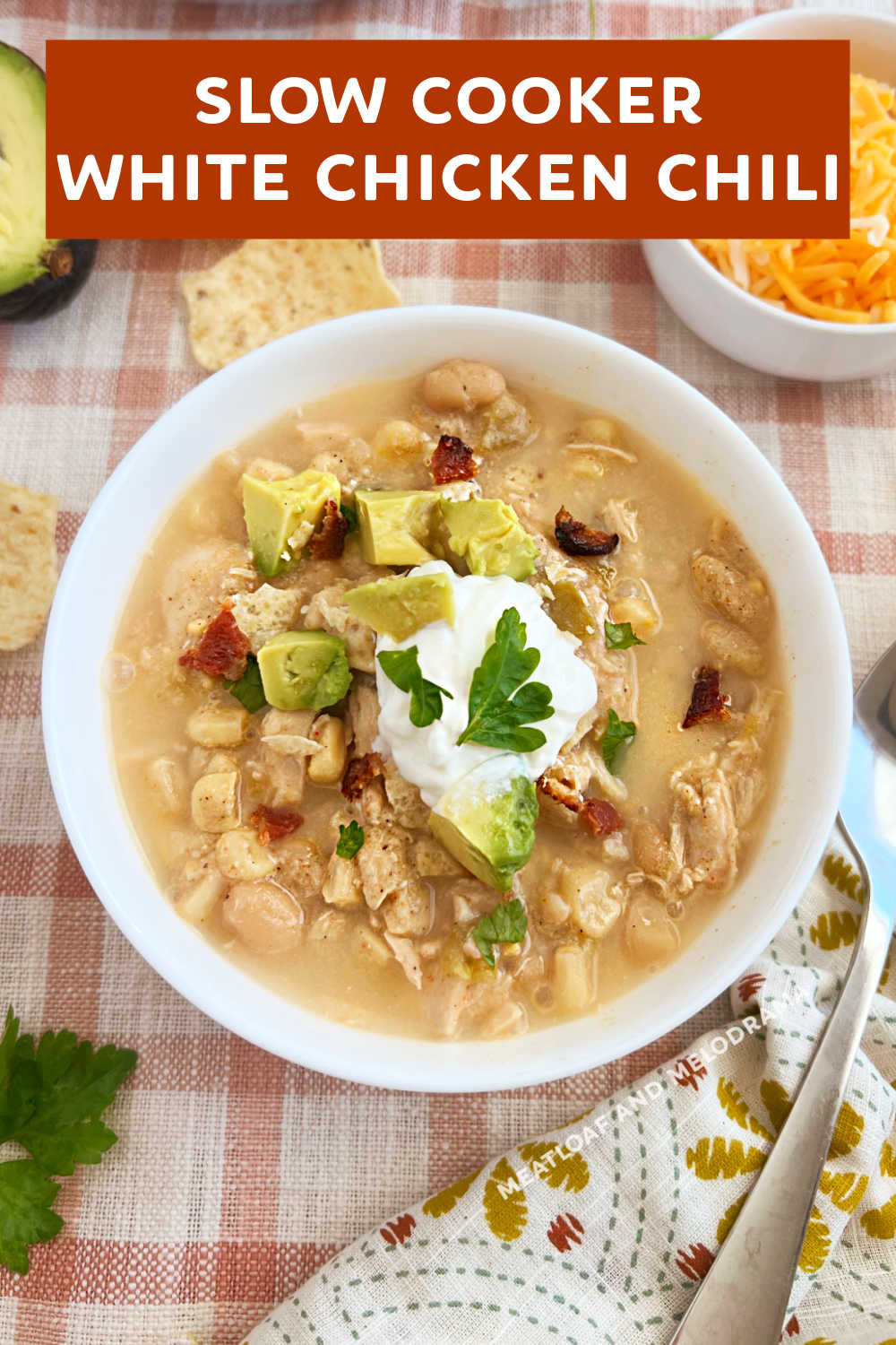 Slow Cooker White Chicken Chili - Meatloaf and Melodrama