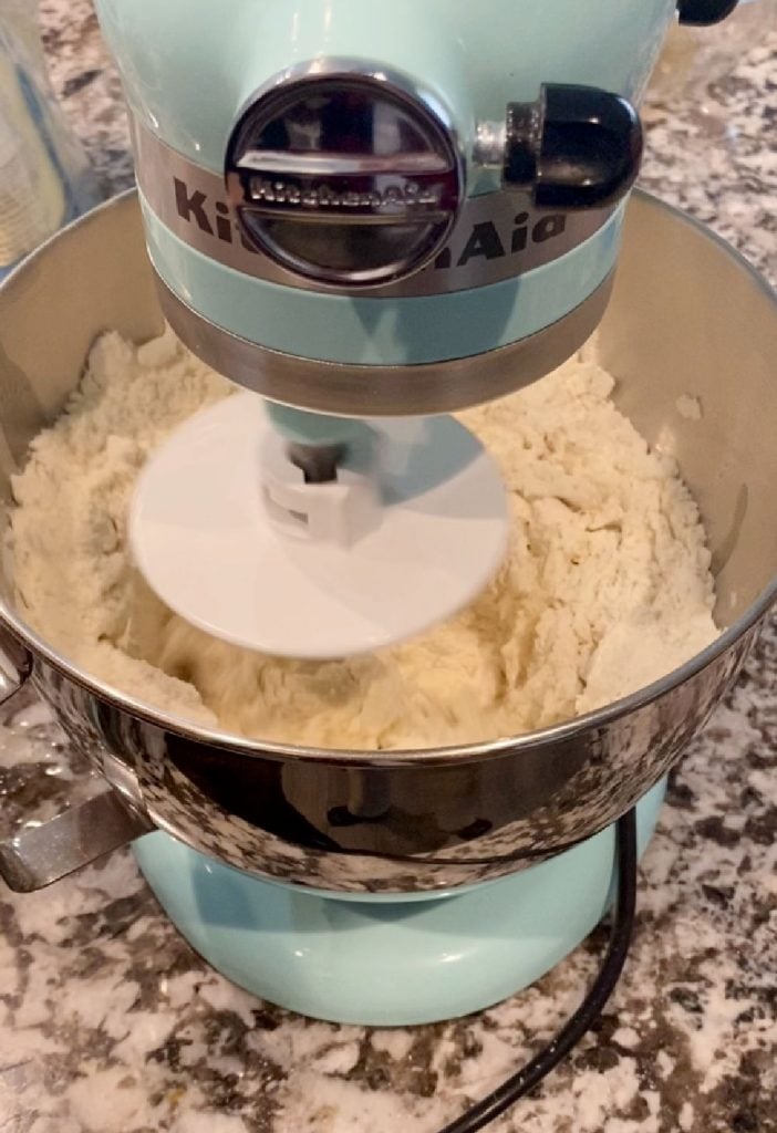 mix pierogi dough in stand mixer