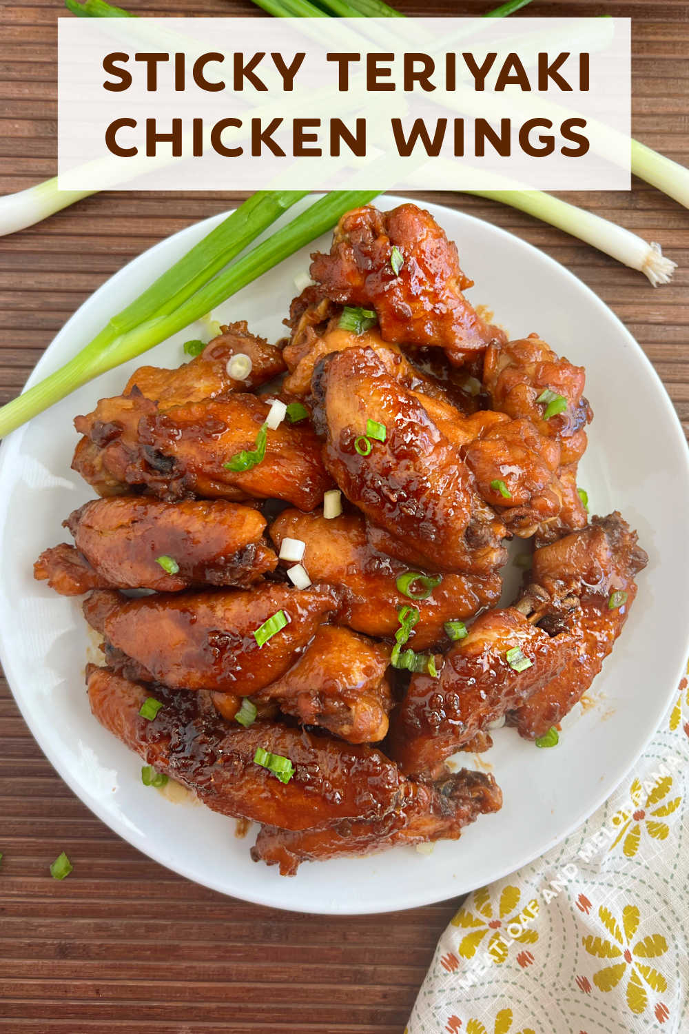 Teriyaki Chicken Wings with homemade teriyaki sauce are sticky and delicious. These teriyaki wings are the perfect game day appetizer or easy meal for busy weeknights. They're finger-licking good! via @meamel