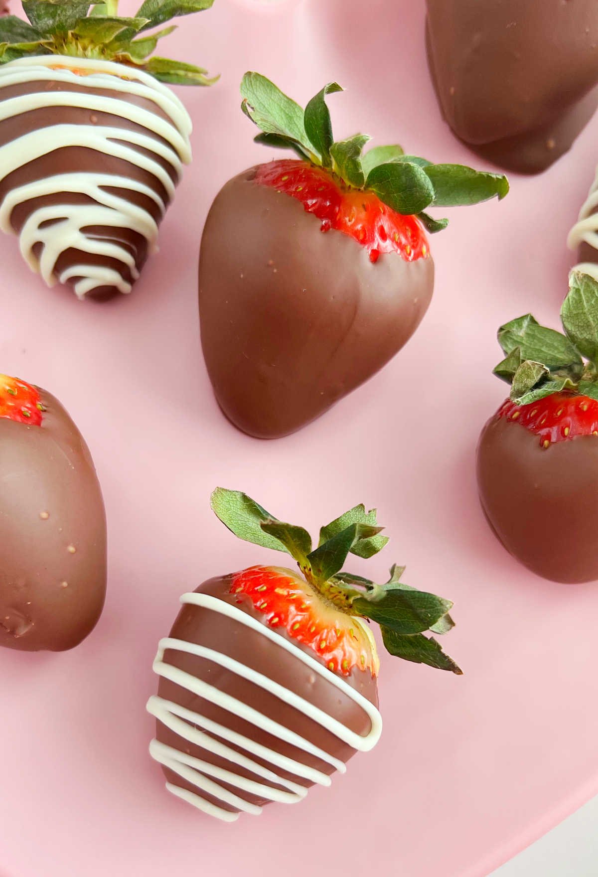beautiful chocolate covered strawberries with drizzle