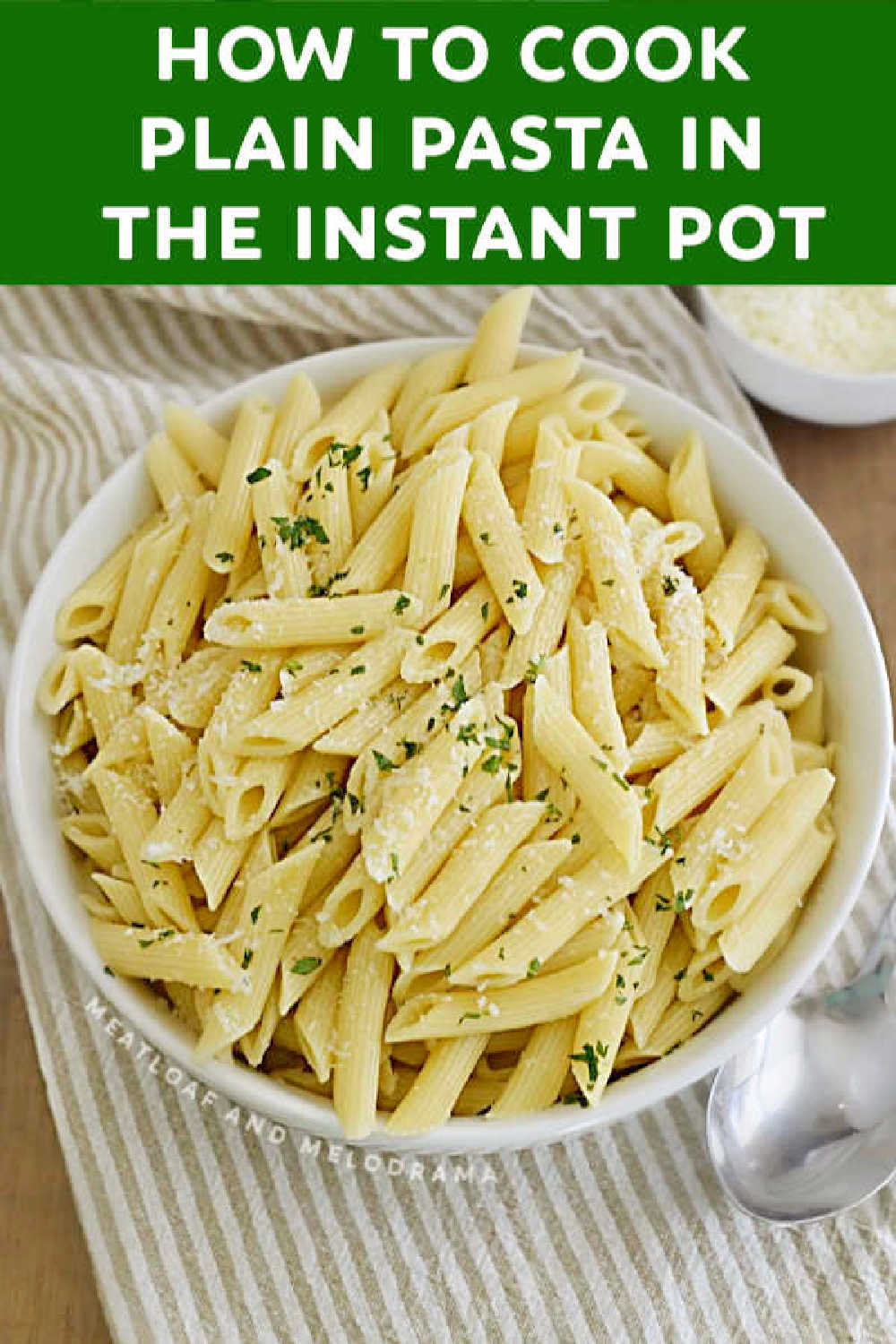 Learn How to Cook Pasta in the Instant Pot electric pressure cooker with this easy recipe for plain pasta. Only 3 ingredients for perfect pasta that you can use with a simple sauce or for pasta salad recipes.  via @meamel