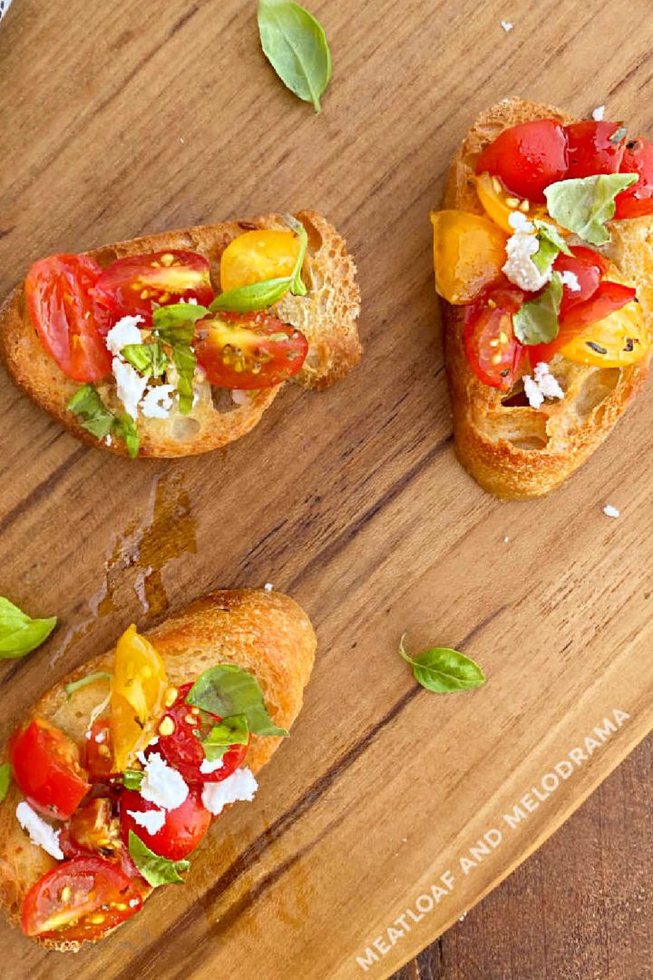 Easy Bruschetta with Tomato and Basil - Meatloaf and Melodrama