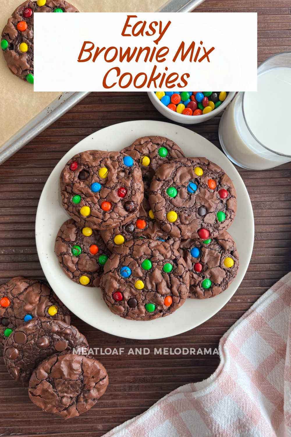 This Easy Brownie Mix Cookies Recipe makes cookies from a box of brownie mix. These fudgy brownie cookies are soft, chewy and absolutely delicious! via @meamel