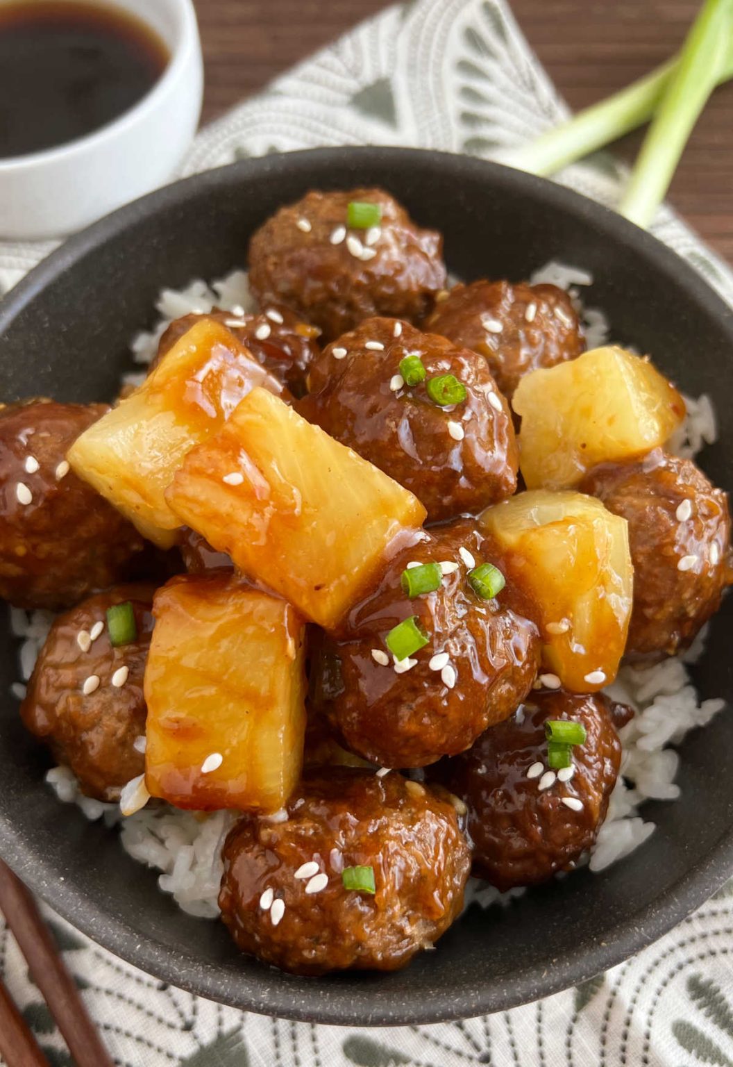 Slow Cooker Pineapple Teriyaki Meatballs (3 ingredients) Meatloaf and